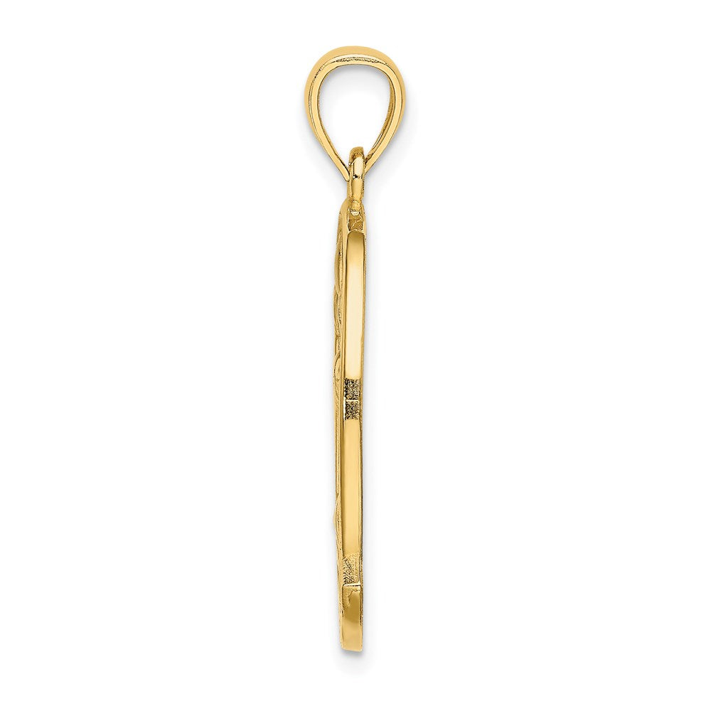 14K Gelbgold Charm „Turks und Caicos“ mit Delfin-Sonnenuntergangs-Szene