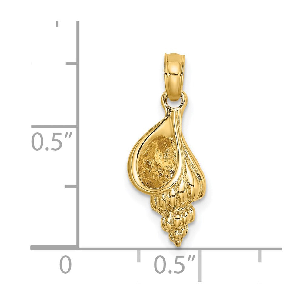 14K Gelbgold 3-D Mini-Muschel-Charm