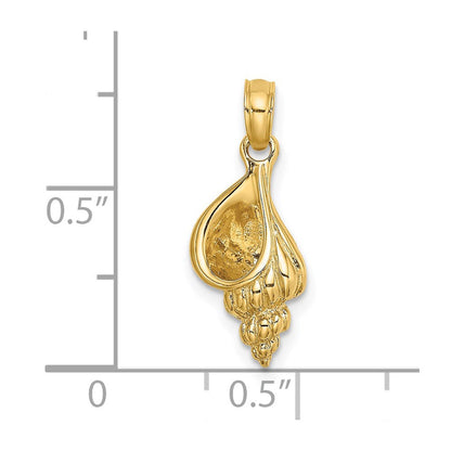 14K Gelbgold 3-D Mini-Muschel-Charm