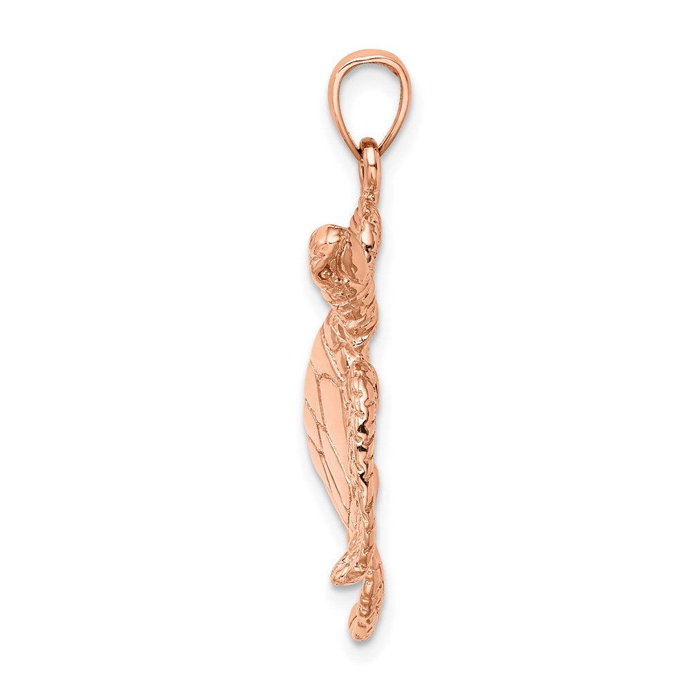 Großer Meeresschildkröten-Charm mit strukturierter Oberfläche aus 14K Roségold