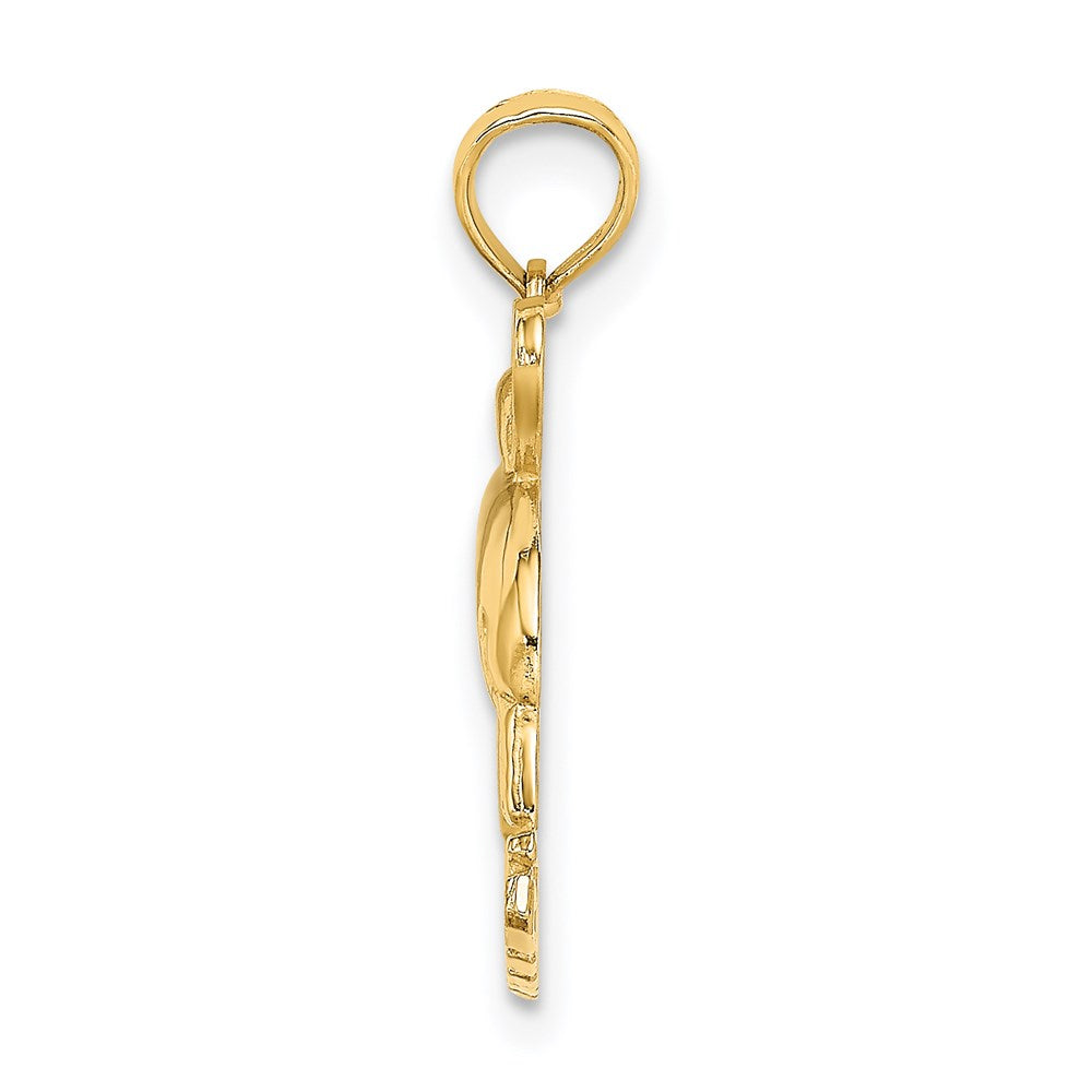 14K Gelbgold ICH LIEBE BAHAMAS Charm mit Delfin