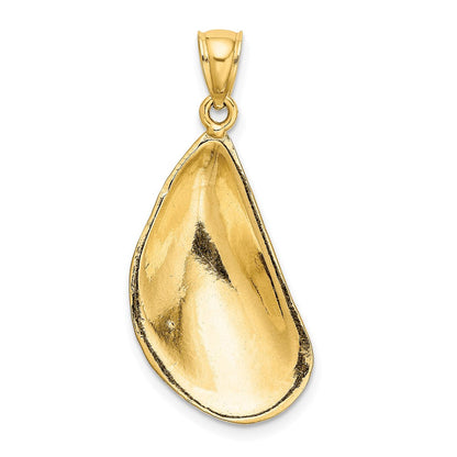 14K Gelbgold Polierter Muschelschale-Charm