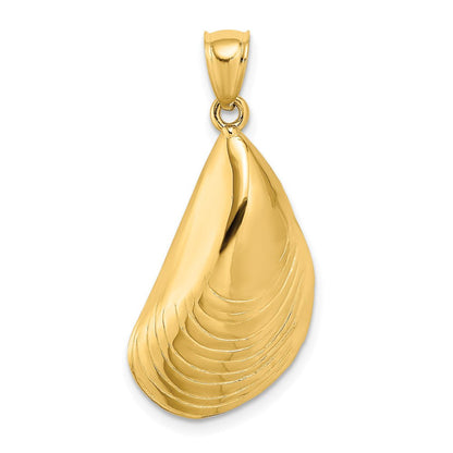 14K Gelbgold Polierter Muschelschale-Charm
