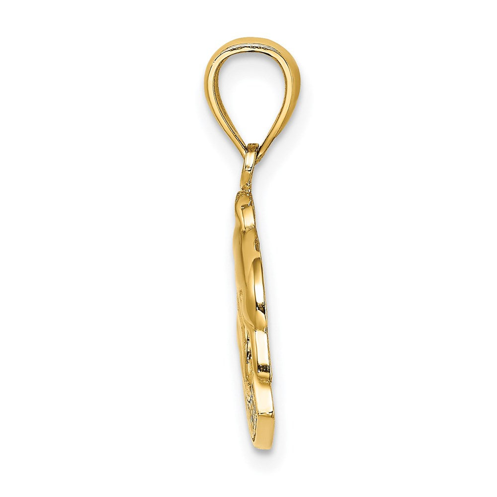 14K Gelbgold 2-D ST. MARTIN unter Delfin Charm