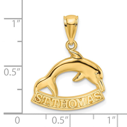 14K Gelbgold ST. THOMAS Delfin-Charm