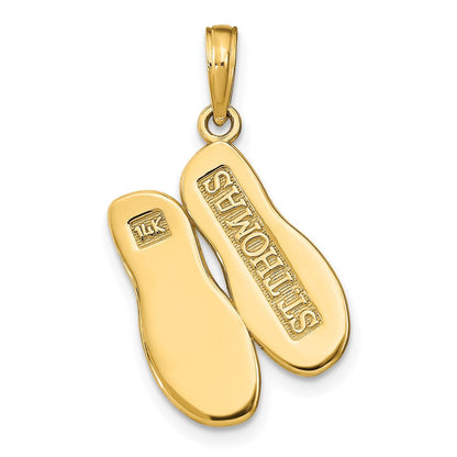 14K Gelbgold ST. THOMAS Wendeanhänger Flip-Flops