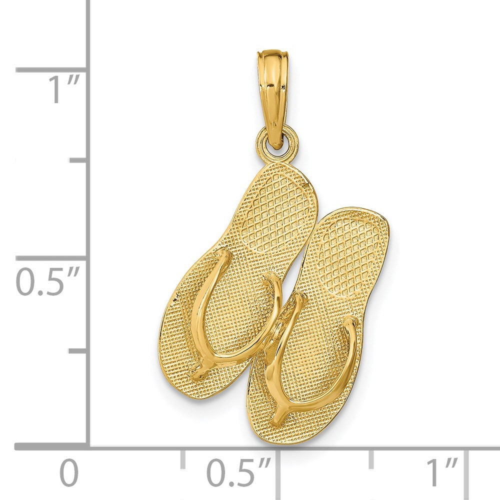 14K Gelbgold ST. THOMAS Wendeanhänger Flip-Flops