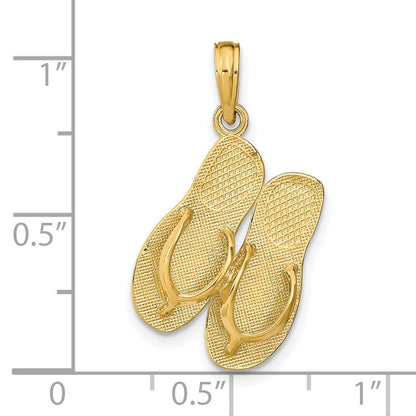 14K Gelbgold ST. THOMAS Wendeanhänger Flip-Flops