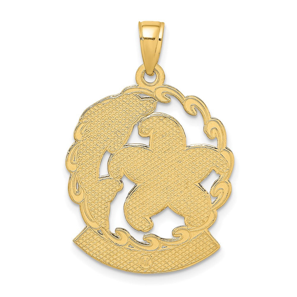 14K Gelbgold KEY WEST Charm mit Seestern und Delfin
