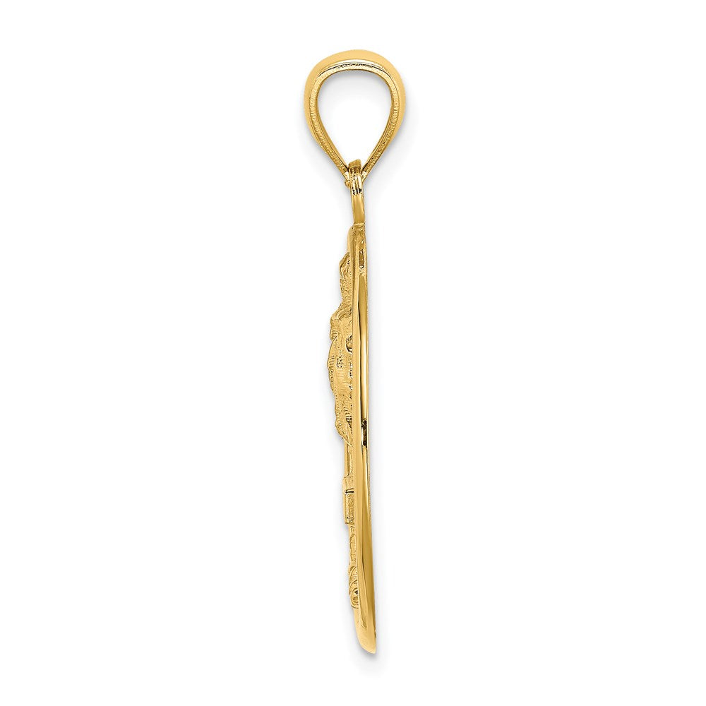 14K Gelbgold KEY WEST Palmen-Kreis-Charm