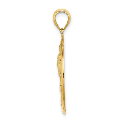 14K Gelbgold KEY WEST Palmen-Kreis-Charm
