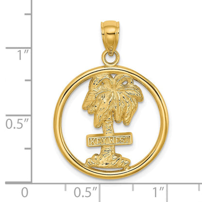 14K Gelbgold KEY WEST Palmen-Kreis-Charm