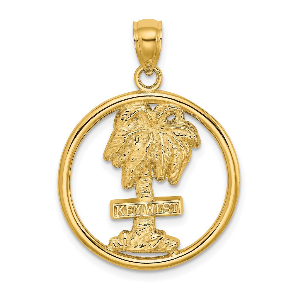 14K Gelbgold KEY WEST Palmen-Kreis-Charm