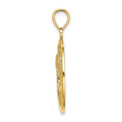 14K Gelbgold ST. THOMAS Palmenbaum Rund-Charm