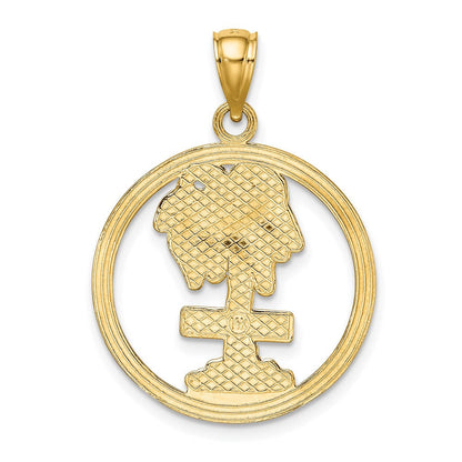 14K Gelbgold ST. THOMAS Palmenbaum Rund-Charm