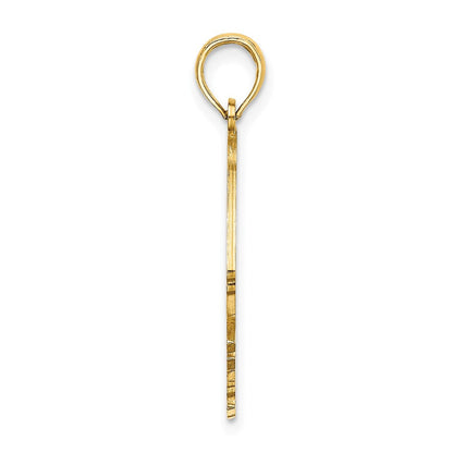 14K Gelbgold Polierter Charm „ARUBA“ mit Ausschnitt, Engelfisch darunter