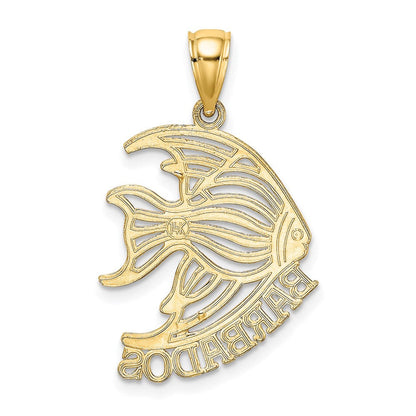 14K Gelbgold Polierter BARBADOS Kaiserfisch-Charm