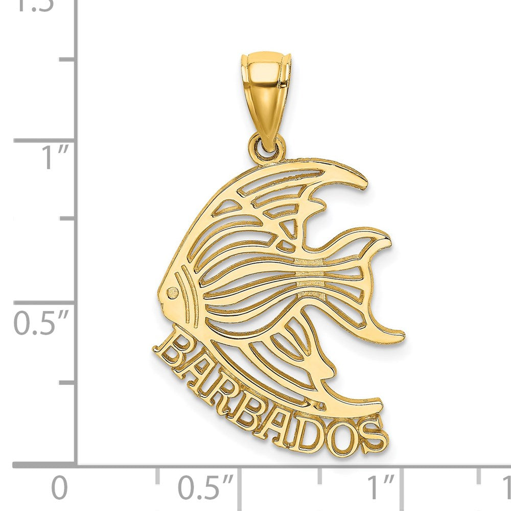 14K Gelbgold Polierter BARBADOS Kaiserfisch-Charm