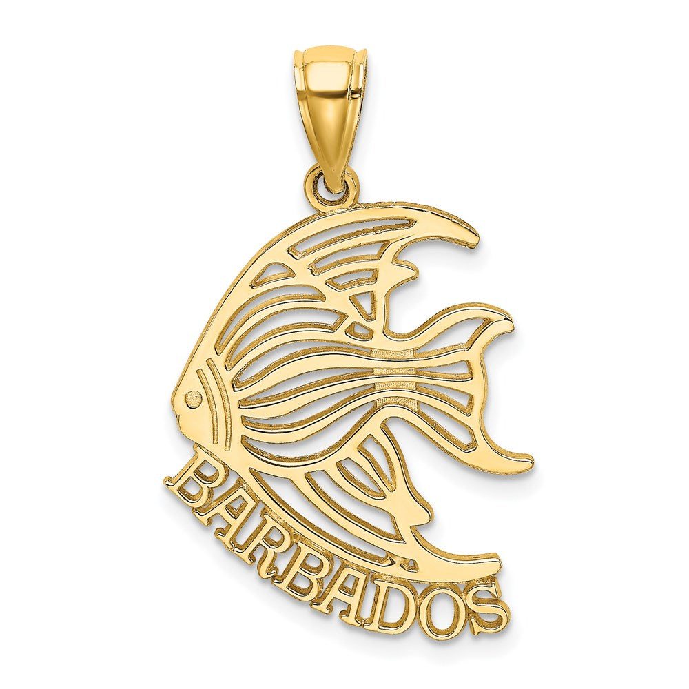 14K Gelbgold Polierter BARBADOS Kaiserfisch-Charm