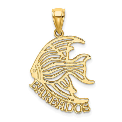 14K Gelbgold Polierter BARBADOS Kaiserfisch-Charm