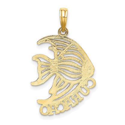 14K Gelbgold Poliert CURACAO Unter Engelfisch Charm