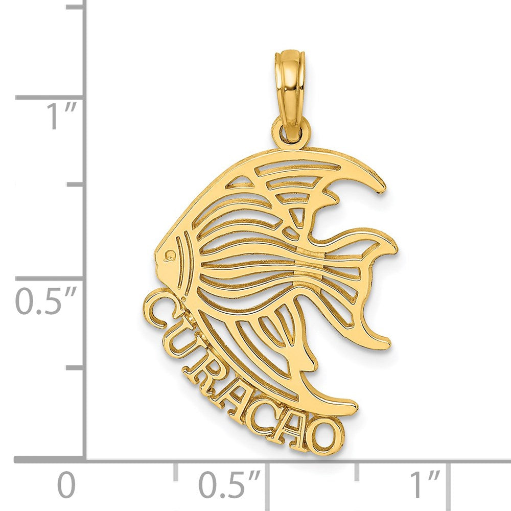 14K Gelbgold Poliert CURACAO Unter Engelfisch Charm