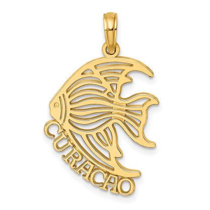 14K Gelbgold Poliert CURACAO Unter Engelfisch Charm