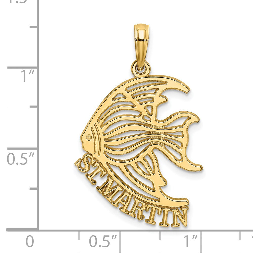 14K Gelbgold Charm "ST. MARTIN Unter Engelsfisch", poliert