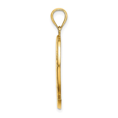 14K Gelbgold Charm ARUBA mit Delfin-Sonnenuntergang im Rahmen