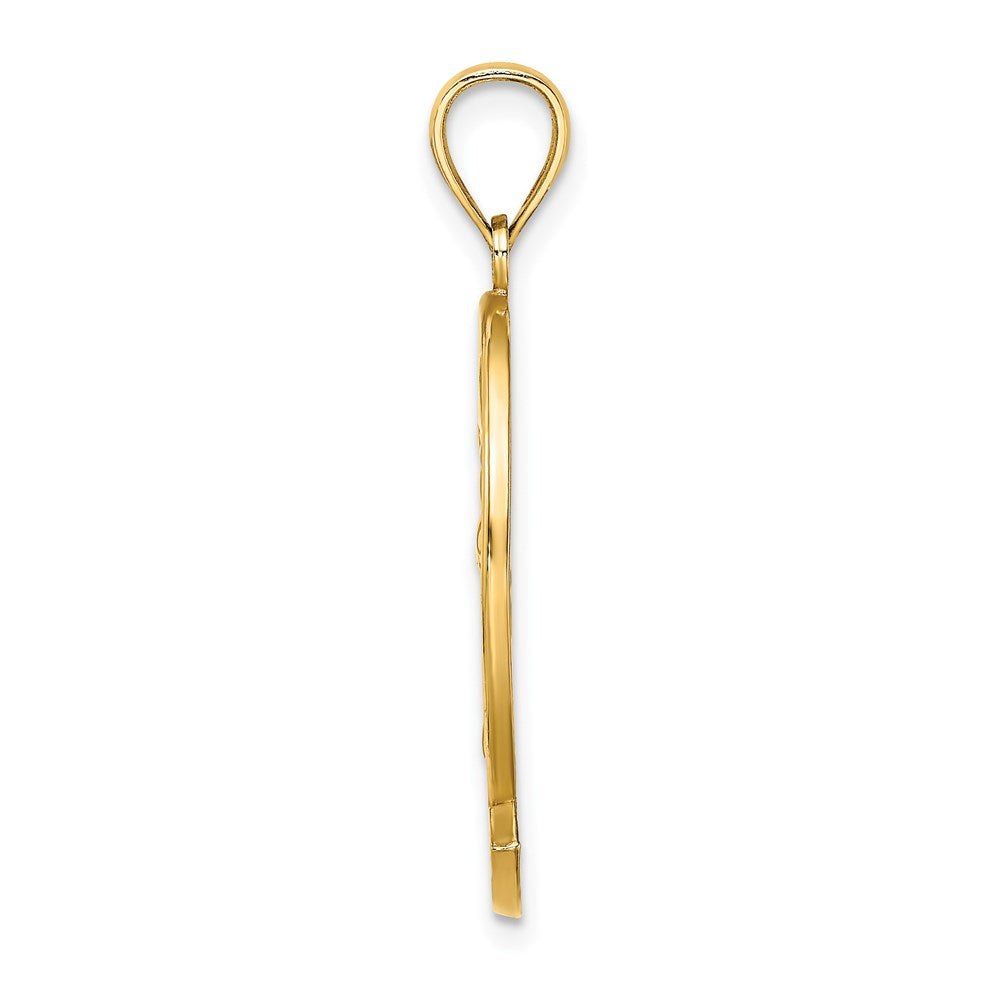 14K Gelbgold BARBADOS Charm mit Delfin-Sonnenuntergangsszene