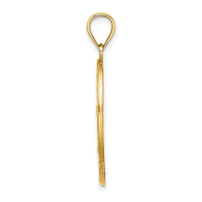14K Gelbgold BARBADOS Charm mit Delfin-Sonnenuntergangsszene