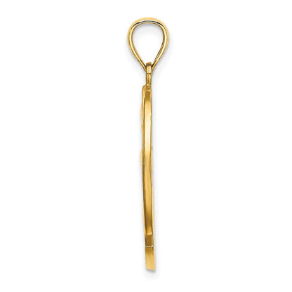 14K Gelbgold Curaçao-Charm mit Delfin und Sonnenuntergang