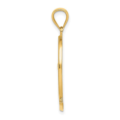 14K Gelbgold Charm „KEY WEST“ Delfin-Sonnenuntergangsmotiv