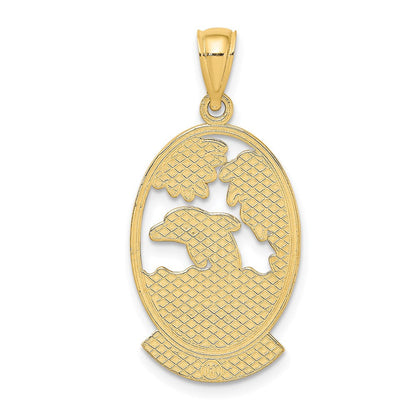 14K Gelbgold Charm „KEY WEST“ Delfin-Sonnenuntergangsmotiv