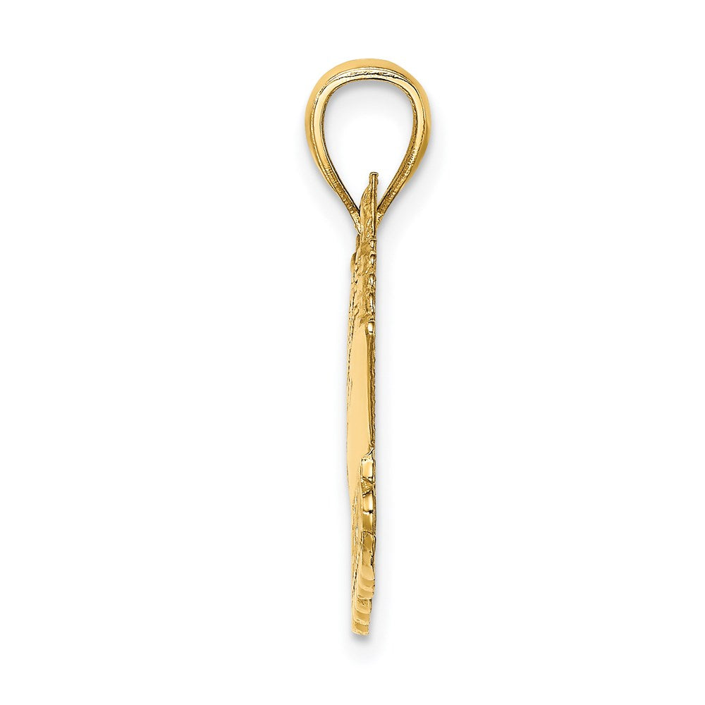 14K Gelbgold Polierter BARBADOS-Kreuzfahrtschiff-Charm