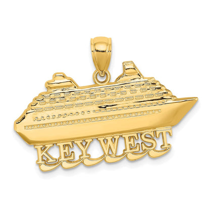 14K Gelbgold Kreuzfahrtschiff-Charm „KEY WEST“