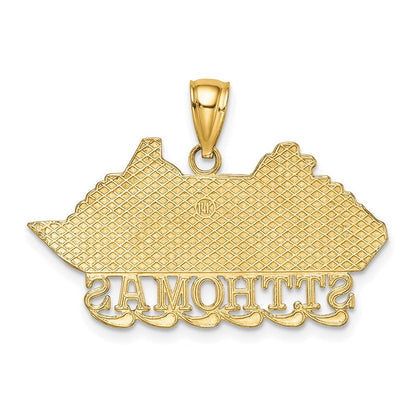 14K Gelbgold ST. THOMAS Kreuzfahrtschiff-Charm