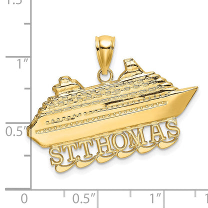 14K Gelbgold ST. THOMAS Kreuzfahrtschiff-Charm