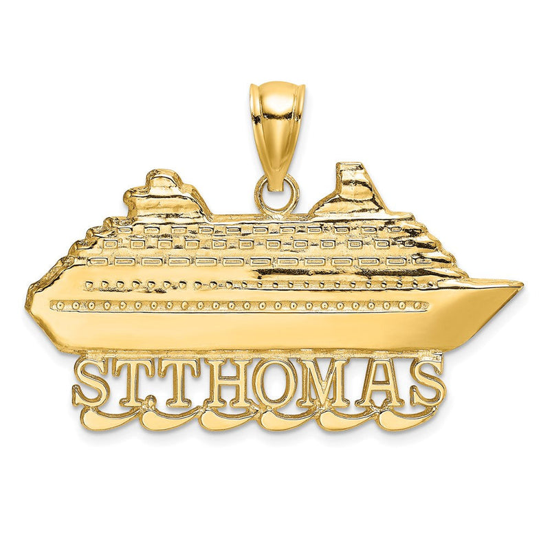 14K Gelbgold ST. THOMAS Kreuzfahrtschiff-Charm