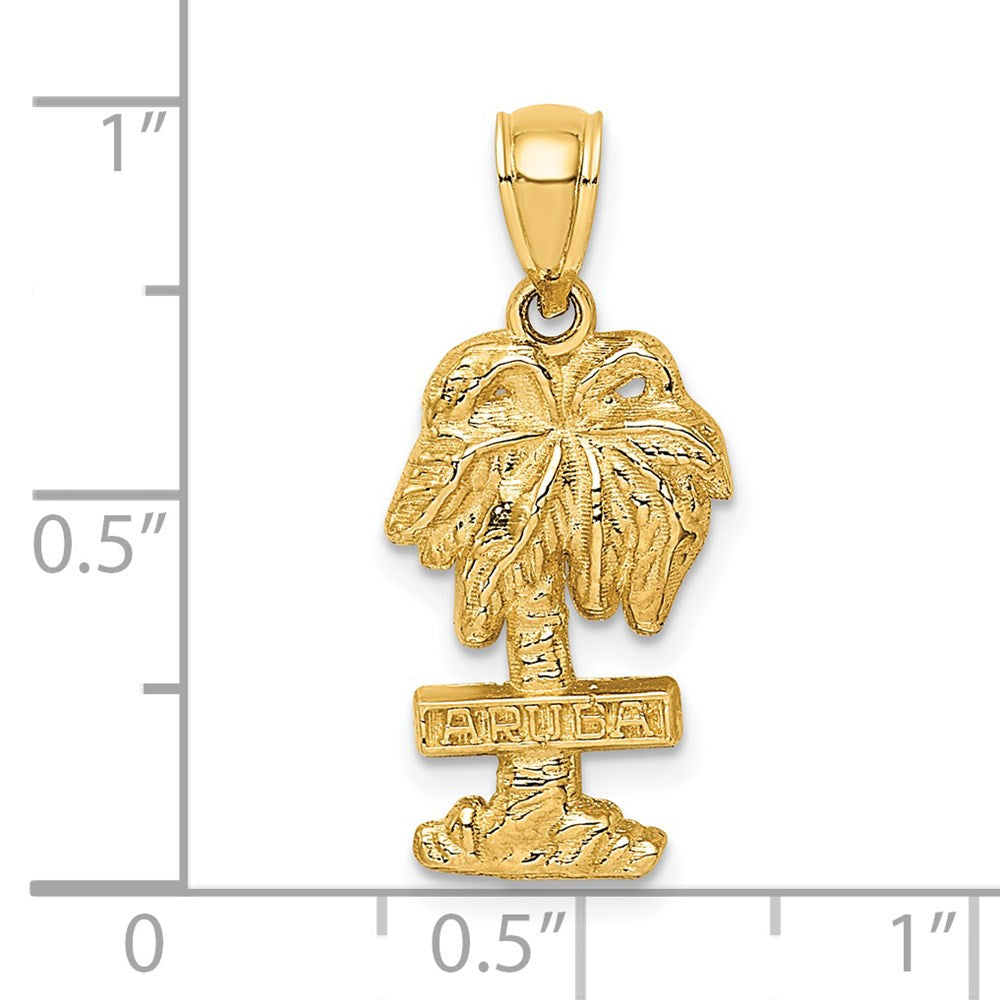 14K Gelbgold ARUBA-auf-Palme-Anhänger