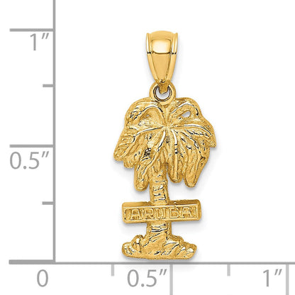 14K Gelbgold ARUBA-auf-Palme-Anhänger