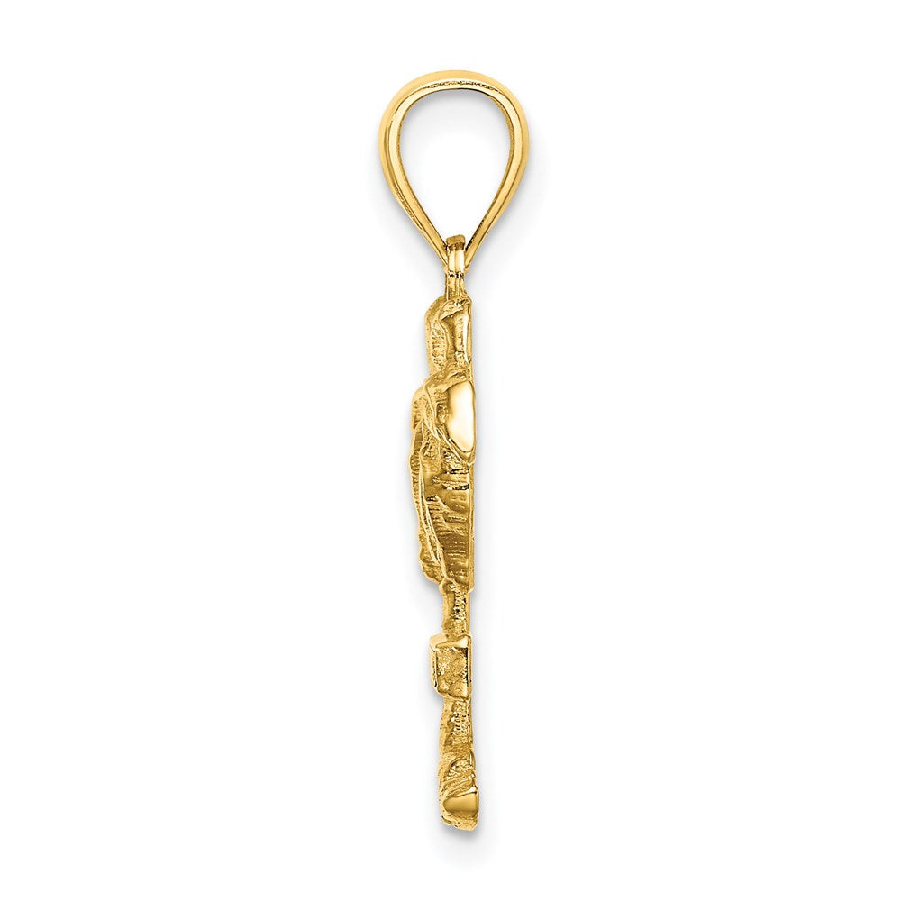 14K Gelbgold 2-D-Charm „Curacao“ auf Palme
