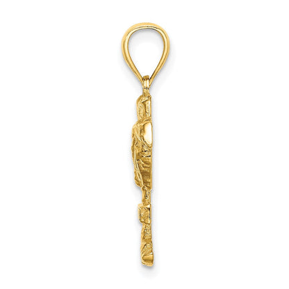 14K Gelbgold 2-D-Charm „Curacao“ auf Palme