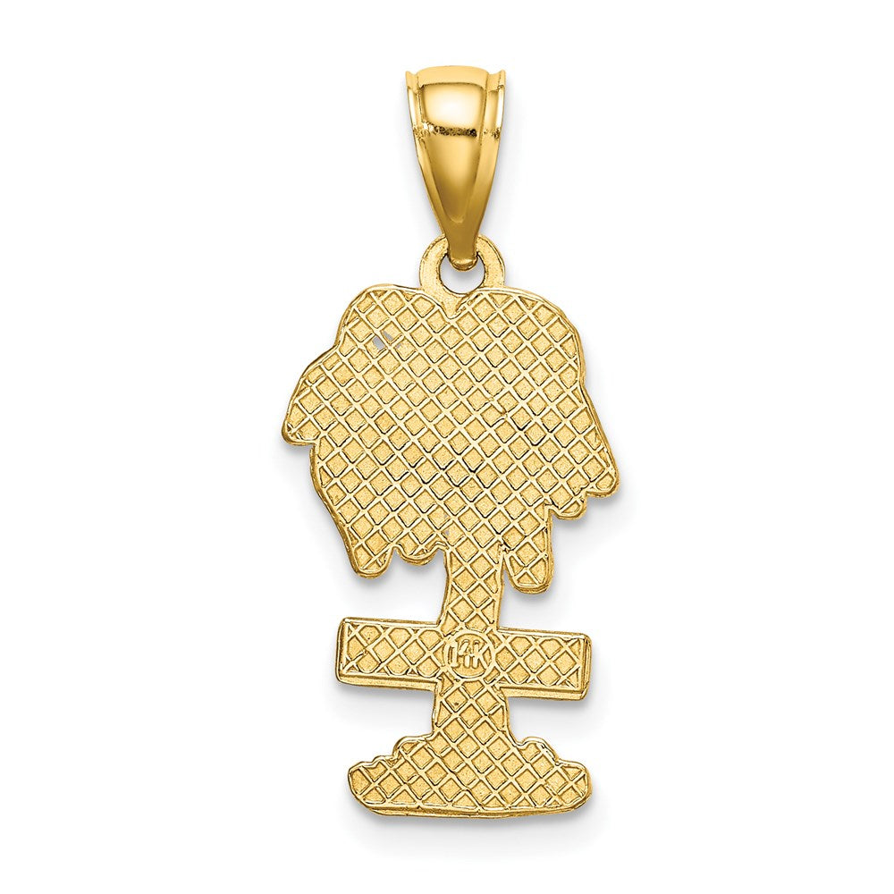 14K Gelbgold 2-D-Charm „Curacao“ auf Palme