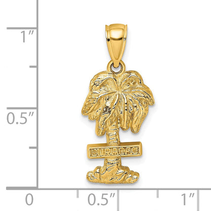 14K Gelbgold 2-D-Charm „Curacao“ auf Palme