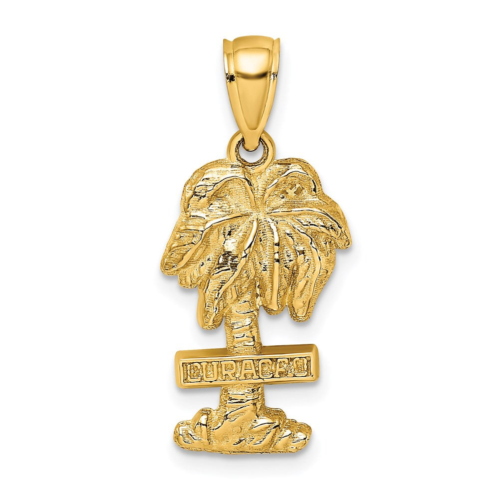 14K Gelbgold 2-D-Charm „Curacao“ auf Palme