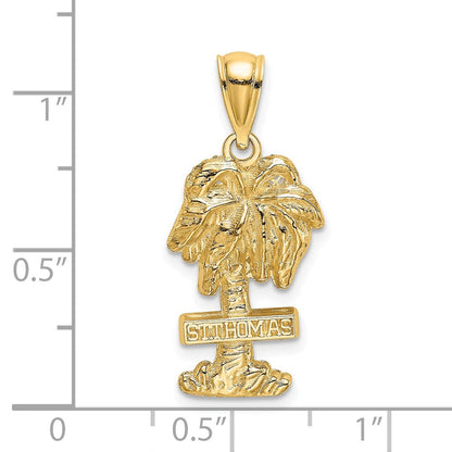 14K Gelbgold ST. THOMAS Palme-Charm