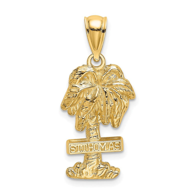 14K Gelbgold ST. THOMAS Palme-Charm