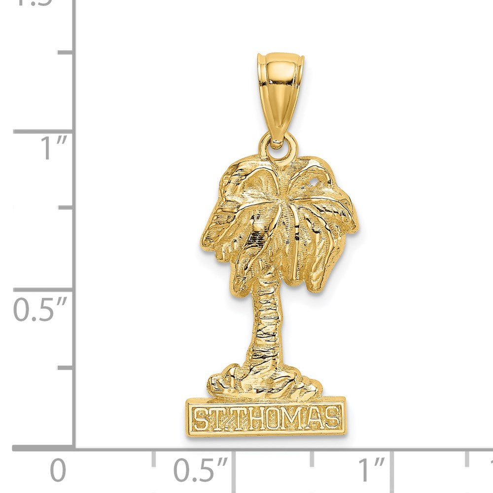 14K Gelbgold ST. THOMAS Palmen-Charm