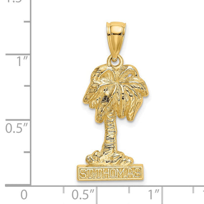 14K Gelbgold ST. THOMAS Palmen-Charm